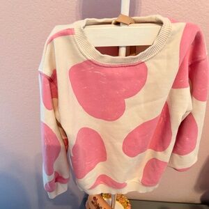 Zara Pink and White Patterned Sweater